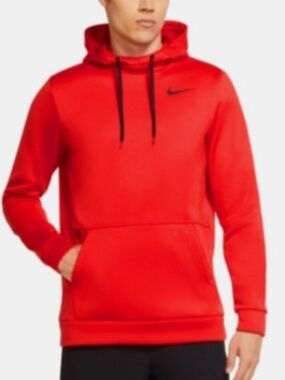 Nike Men’s Red Pullover Hoodie with Black Swoosh size M